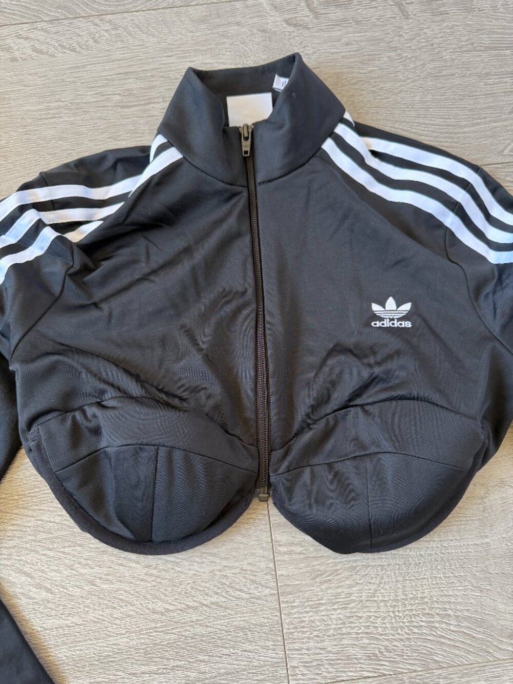 Adidas Originals x Jeremy Scott cropped track jacket in black - Picture 6 of 13